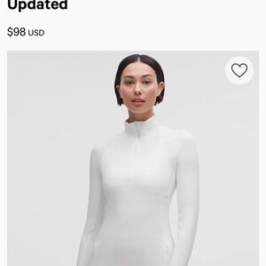 Lululemon it’s a Rulu half zip new size 10